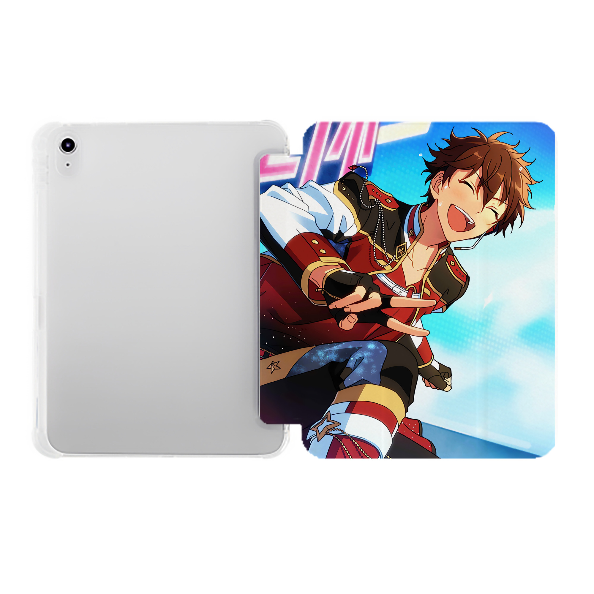 （画像用） あんさんぶるスターズ! Ensemble Stars IPad ケース ペン収納付き 三つ折りスタンド PUレザー×シリコン 対応機種9.5/10.5/10.9インチ